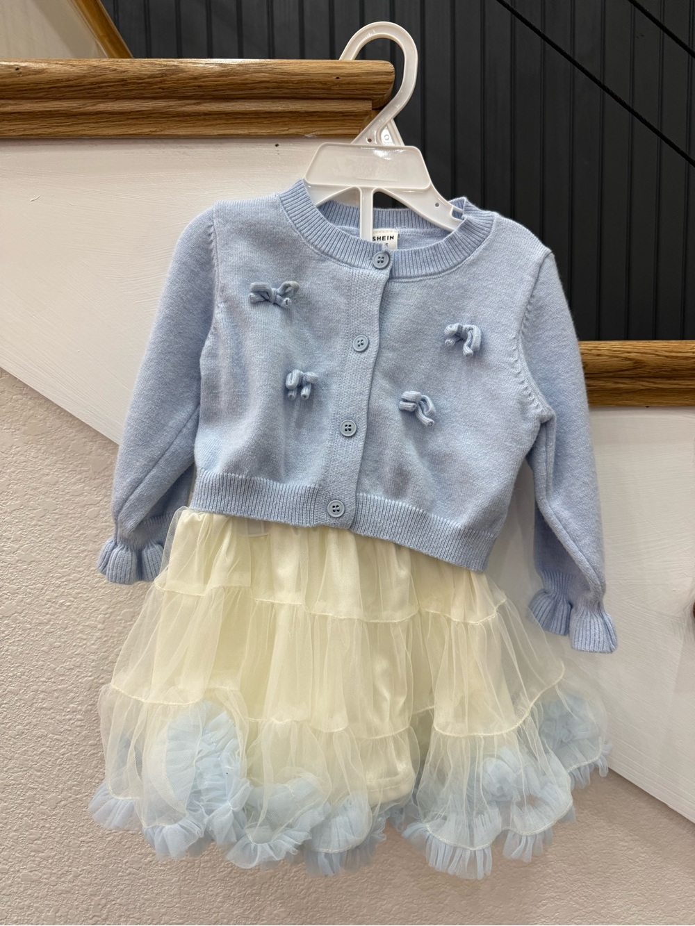 SHEIN Light Blue Baby Knit Cardigan